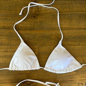SHEIN White String Bikini Top Large